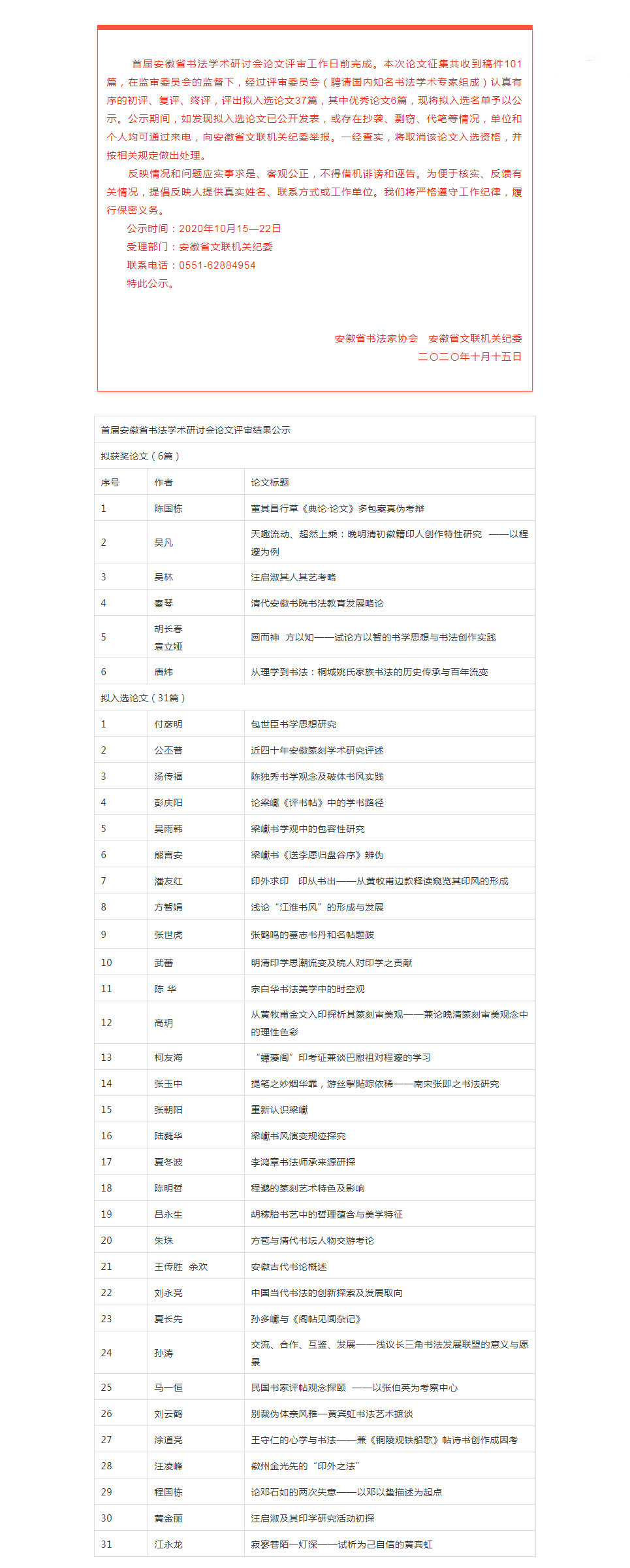 首届迈博myball书法学术研讨会拟入选论文公示名单(图1)