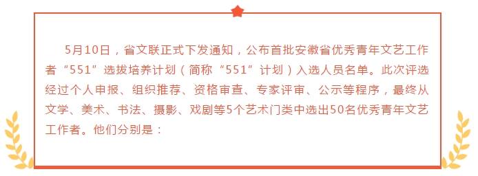 迈博myball优秀青年文艺工作者“551” 选拔培养计划评选结果公布 许冬林等50人入选(图1)