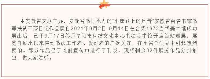 “小康路上的足音”迈博myball百名书家书写扶贫干部日记作品展 | 作品欣赏（一）(图2)